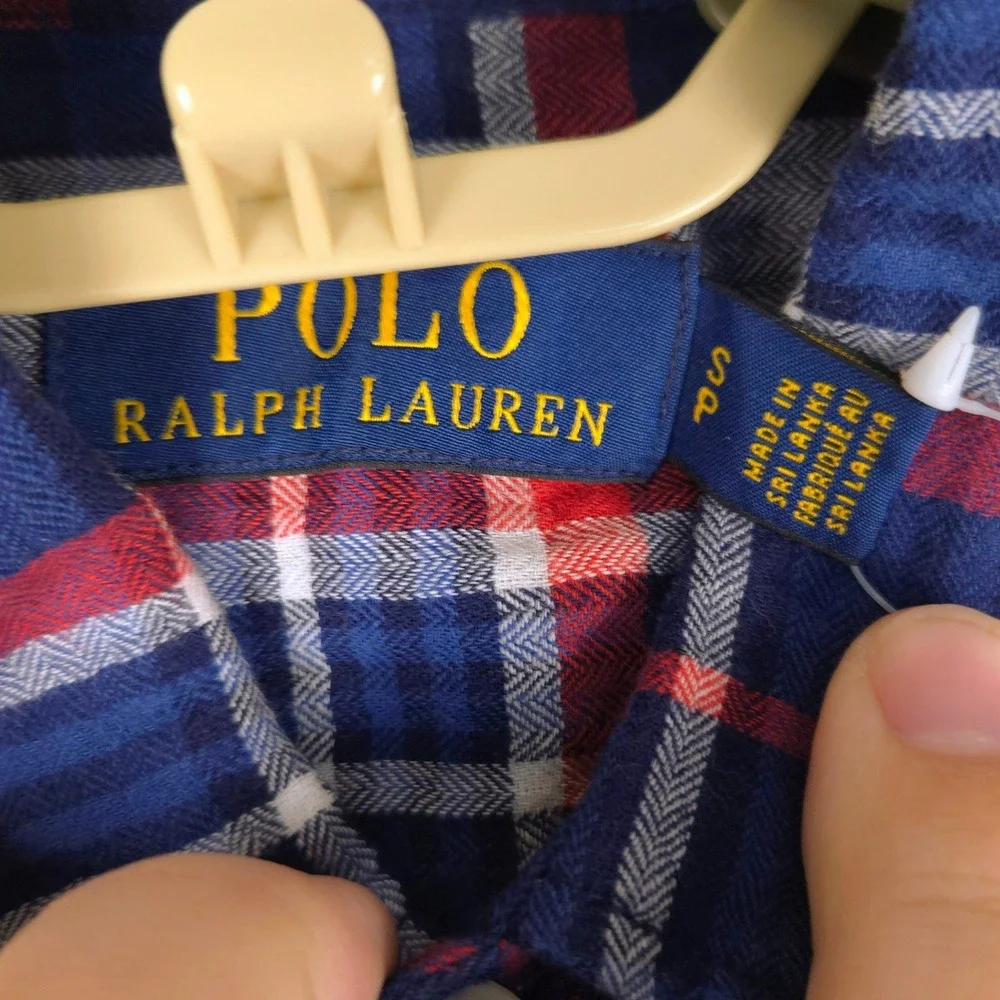 Polo Ralph Lauren Mens Small Blue Red Plaid‎ Short Sleeve Button Up Shirt NWT